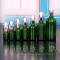 5ml 10ml 15ml 20ml 30ml 50ml 100ml green cosmetic essential oil serum glass dropper bottle with eye dropper